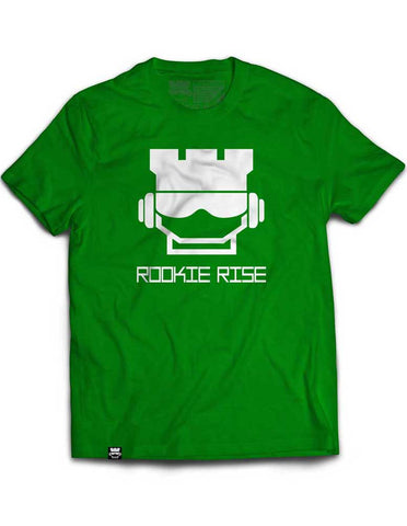 Rook Face Tee - Green/White - Rookie Rise Clothing